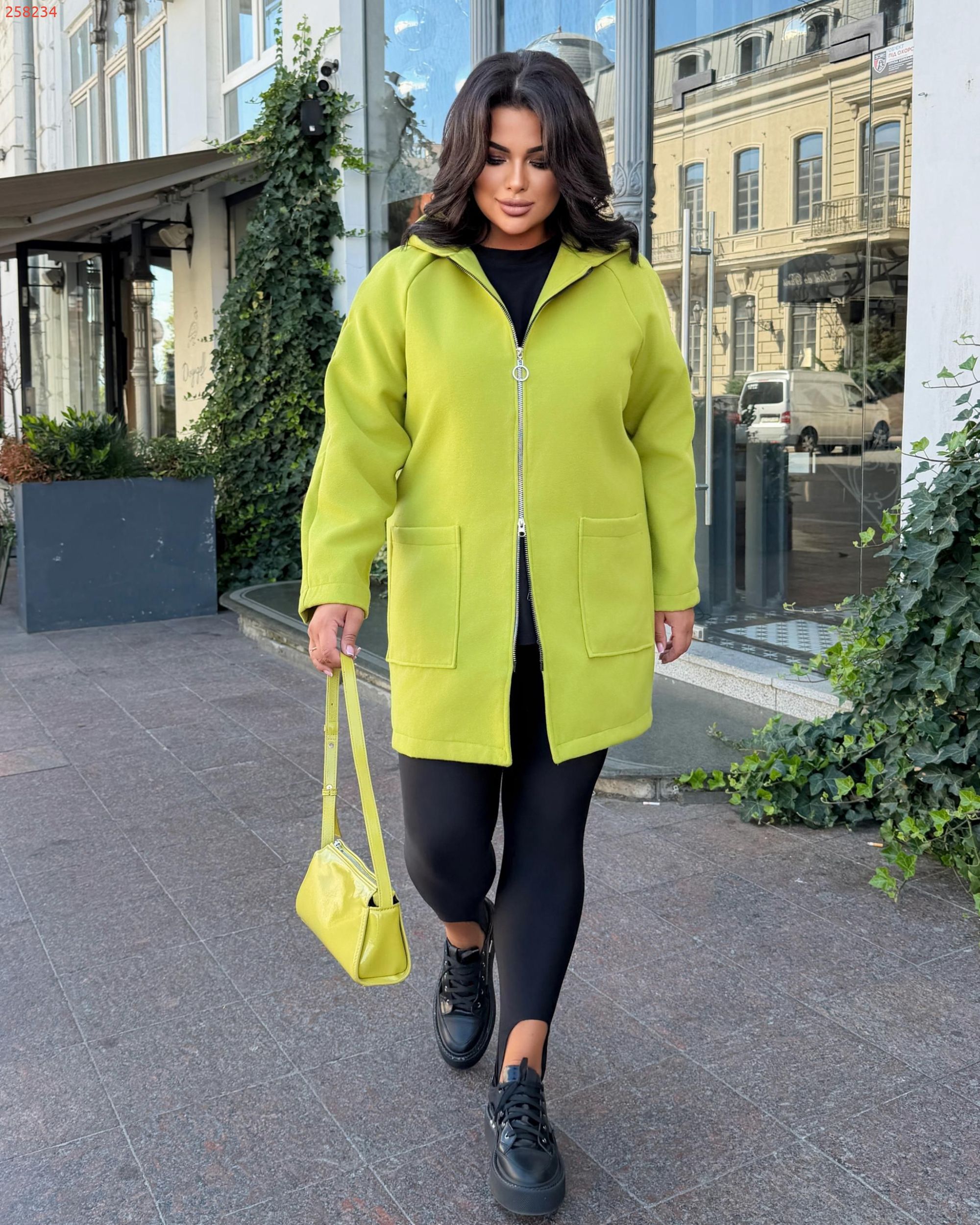 Кардиган з капюшоном лайм №258234 — фото 3