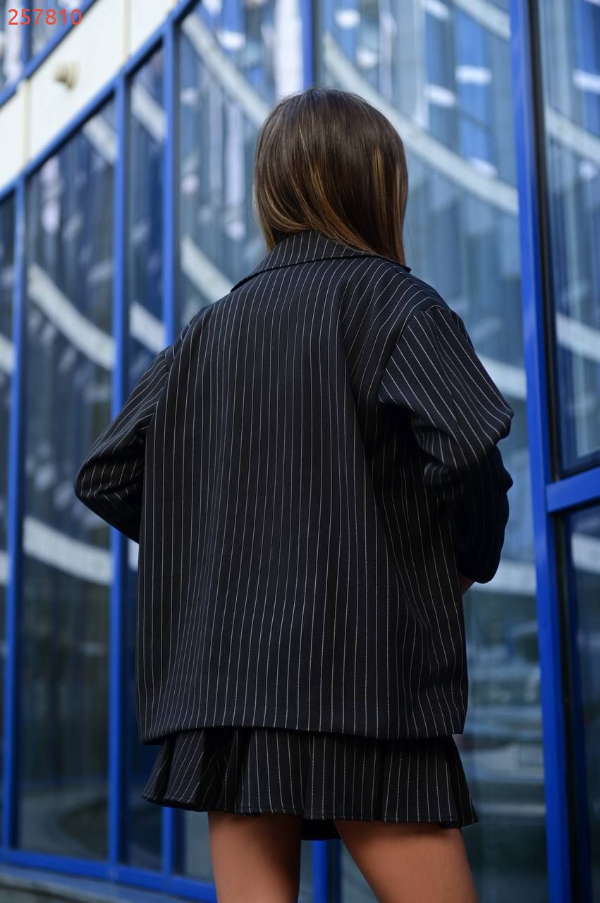Трендовий комплект в смужку (спідниця та жакет) №257810 — фото 2
