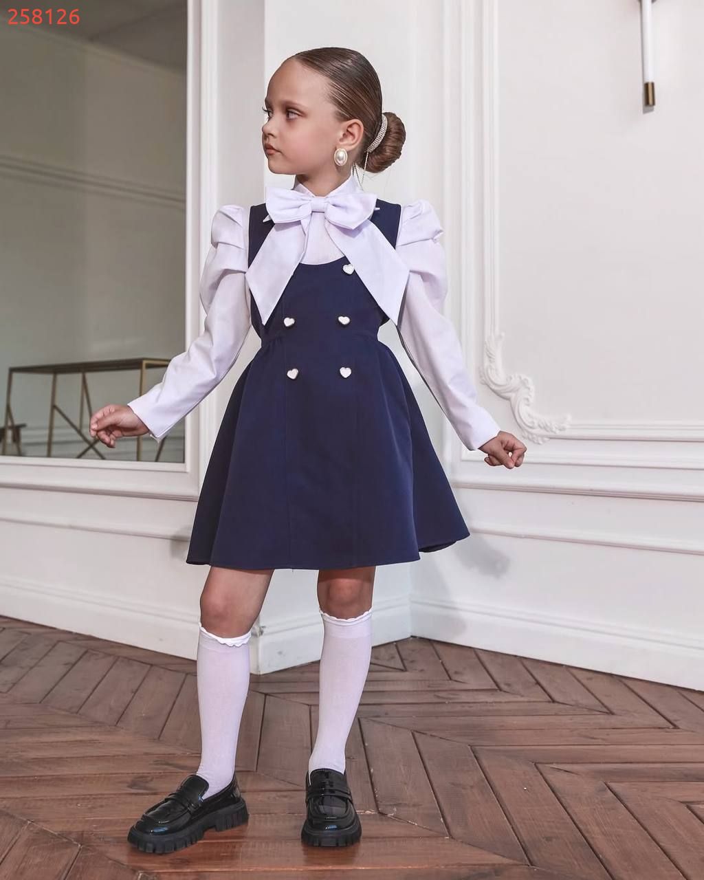 Шкільний сарафан синій №258126 — фото 2