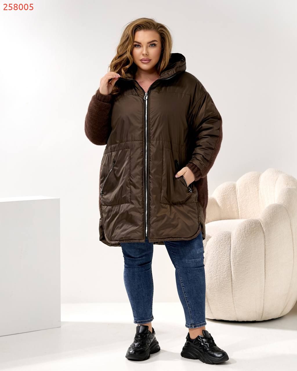 Куртка весна-осінь шоколад №258005 — фото 6