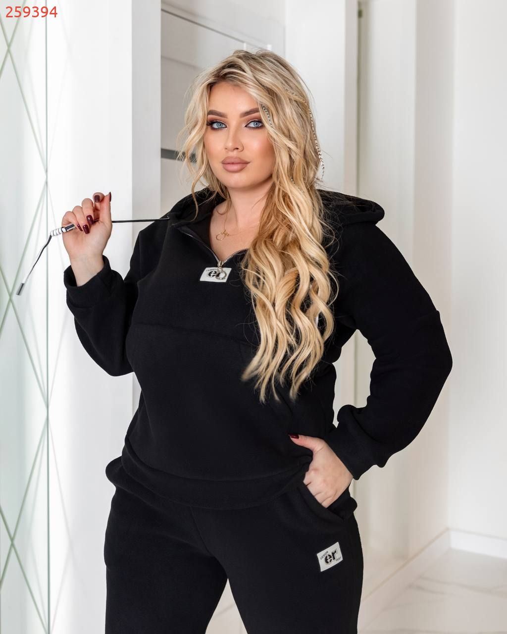 Костюм з полар флісу чорний №259394 — фото 3