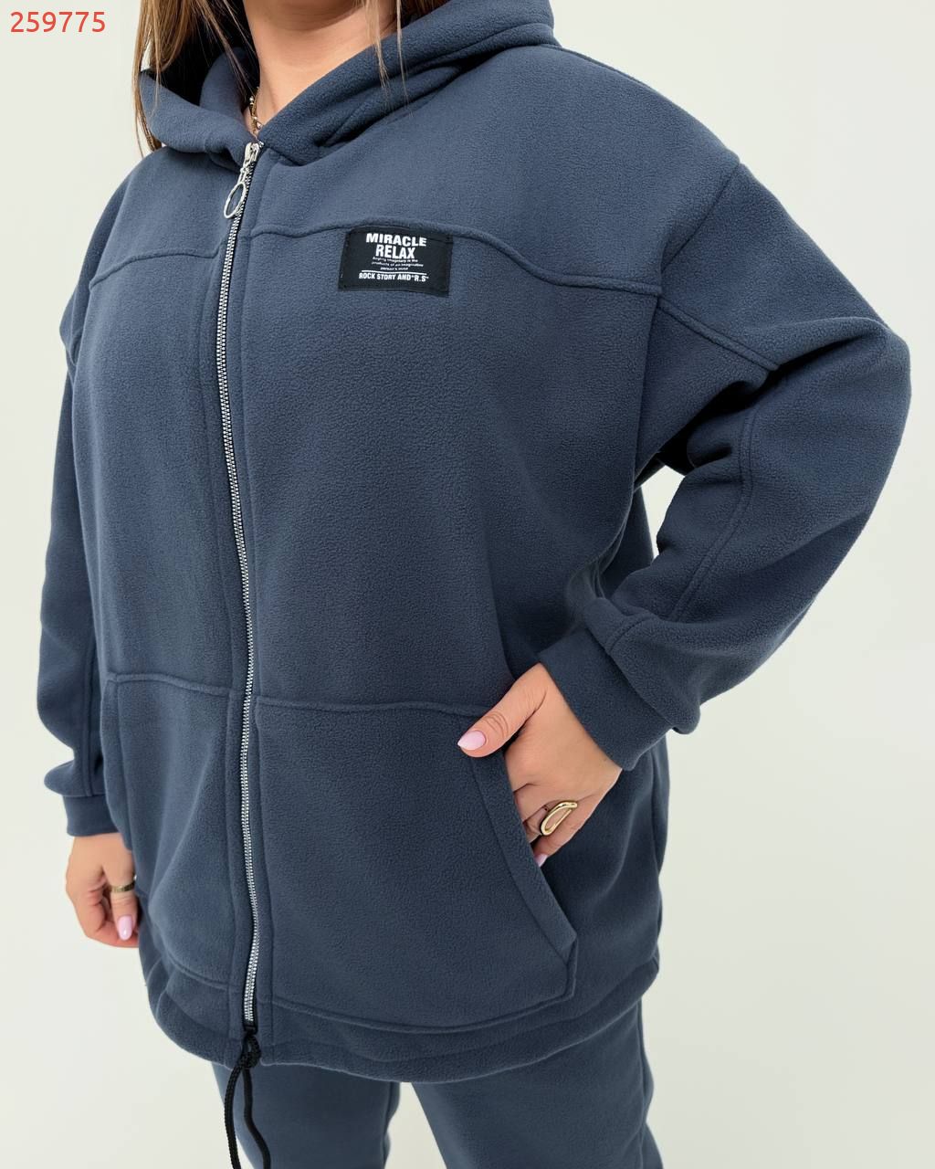 Теплий, легкий та неймовірно комфортний спортивний костюм графіт №259775 — фото 3
