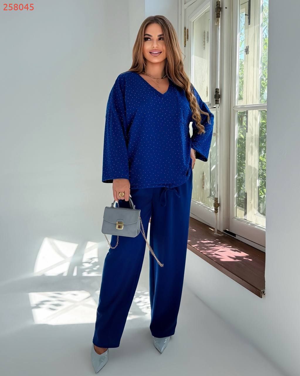 Костюм в стразах електрик №258045 — фото 1