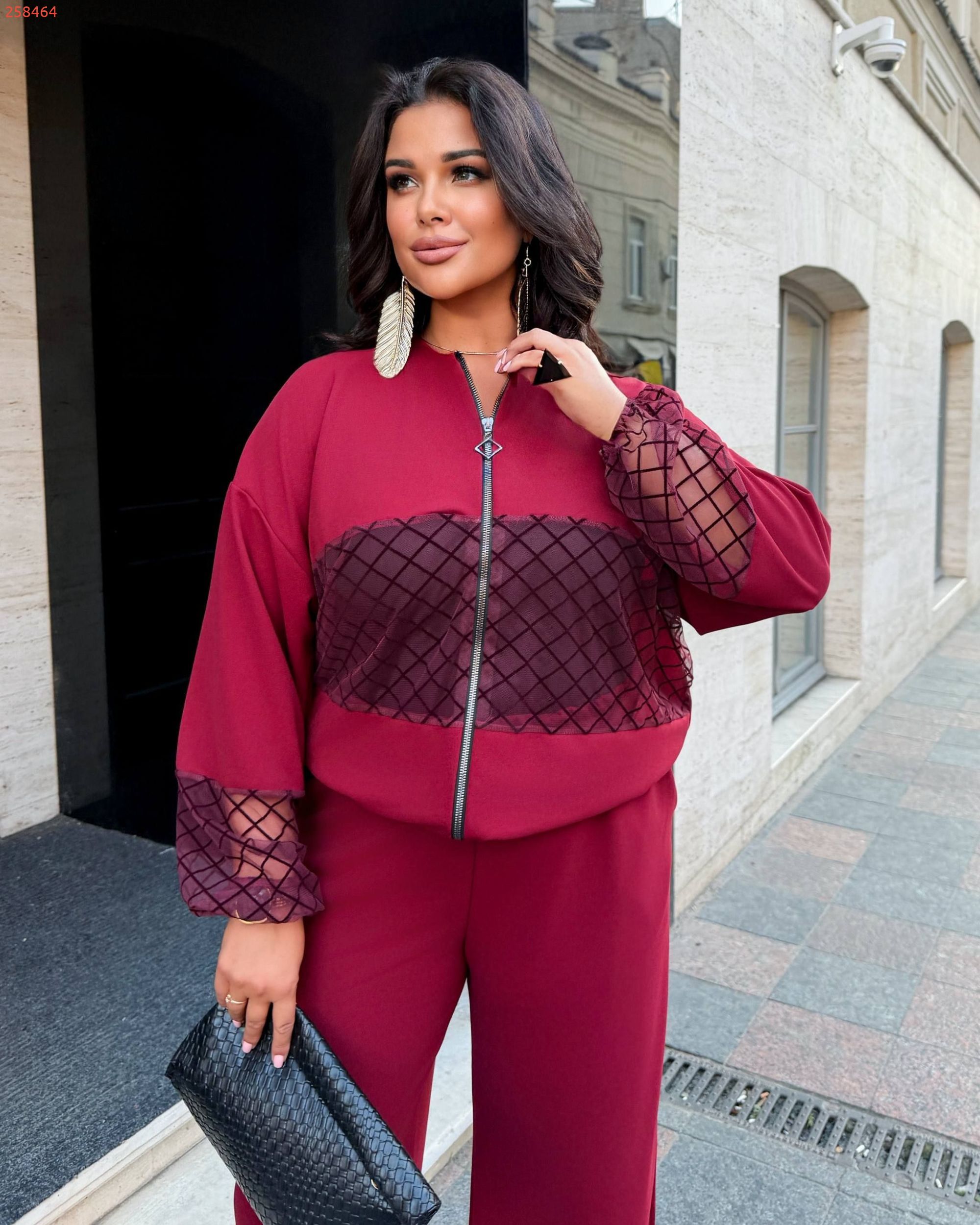 Костюм: бомбер+брюки бордо №258464 — фото 4