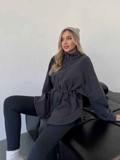Тепла кофта графіт №258315