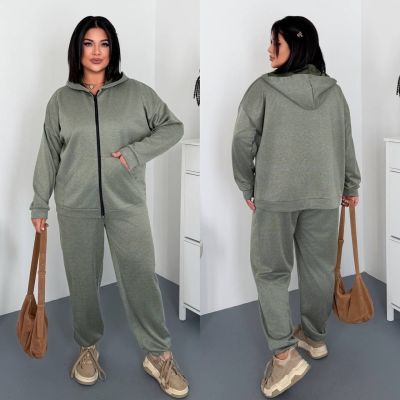 Костюм з капюшоном оливка №259943
