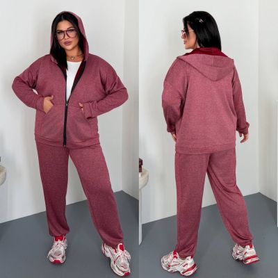 Костюм з капюшоном бордо №259941