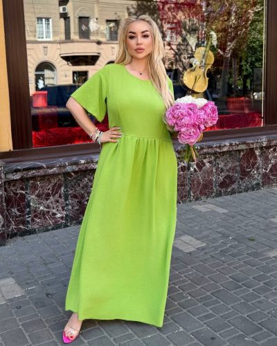 Сукня довга у стилі бохо салатова №257297