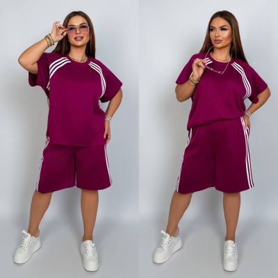 Костюм двійка шорти та футболка фуксія №257340