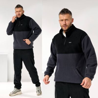 Чоловічий теплий костюм чорний/графіт №259649