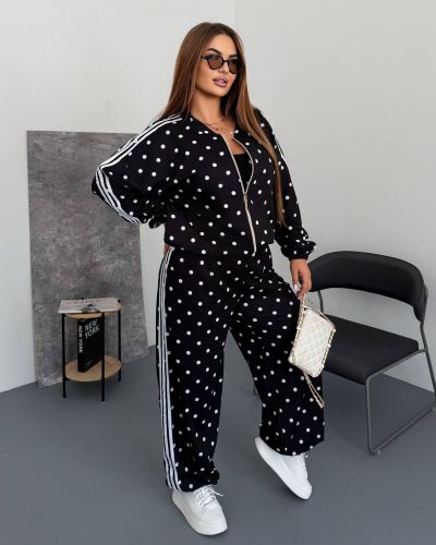 Костюм 2-ка в горох чорний №258533