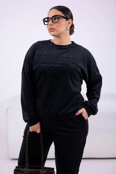 Костюм з велюру чорний №259274