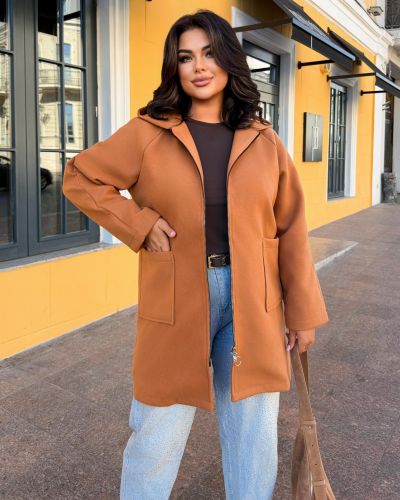 Кардиган з капюшоном кемел №258238