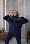 Синій велюровий костюм +паетка на велюрі №260073 — фото 4