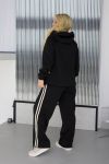 Бомбезний чорний костюм з ефектним дизайнерським декором - лампасом №258515 — фото 5