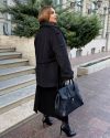 Пальто чорне, яке створює дорогий, бездоганний, стильний образ з першого погляду №260114 — фото 4