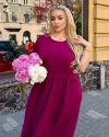 Сукня довга у стилі бохо бордова ВЧ №1031 — фото 6