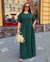 Сукня довга у стилі бохо темно-зелена ВЧ №1031 — фото 1