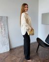 Костюм двійка - брюки палацо та сорочка у смужку зі льну №257851 — фото 6