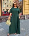 Сукня довга у стилі бохо темно-зелена ВЧ №1031 — фото 7
