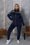 Синій велюровий костюм +паетка на велюрі №260073 — фото 7