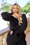 Елегантна блуза чорна №258105 — фото 3