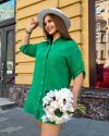 Легка літня сукня сорочка з мусліну зелена ВЧ №916 — фото 6