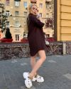 Легка літня сукня сорочка з мусліну шоколадна ВЧ №916 — фото 6