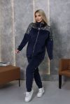 Синій велюровий костюм +паетка на велюрі №260073 — фото 6