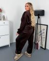 Стильний та комфортний костюм вільного крою шоколад №260071 — фото 4